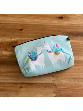 Small Llama Love Zipper Cosmetic Bag Makeup Bag Pouch Travel Bag Alpaca Bag